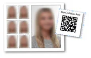 Beispiel für Passfotos mit QR-Code